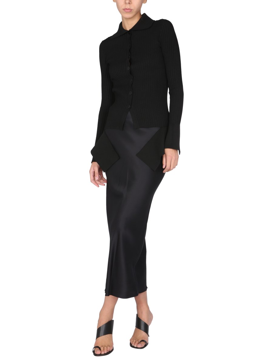 ANDREADAMO CARDIGAN CON DETTAGLI CUT OUT CON LAVORAZIONE A COSTE