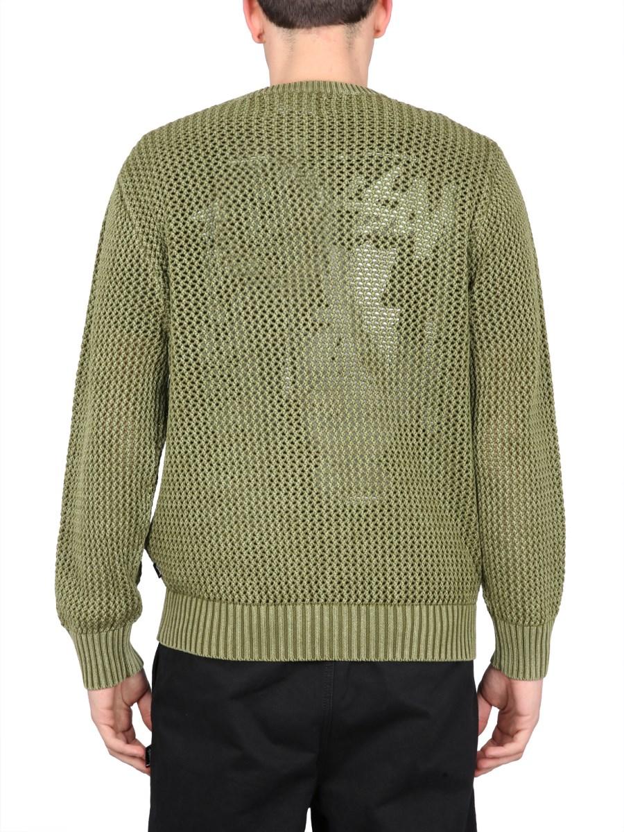 STUSSY CARDIGAN CON SCOLLO A V IN MAGLIA LARGA A COSTA