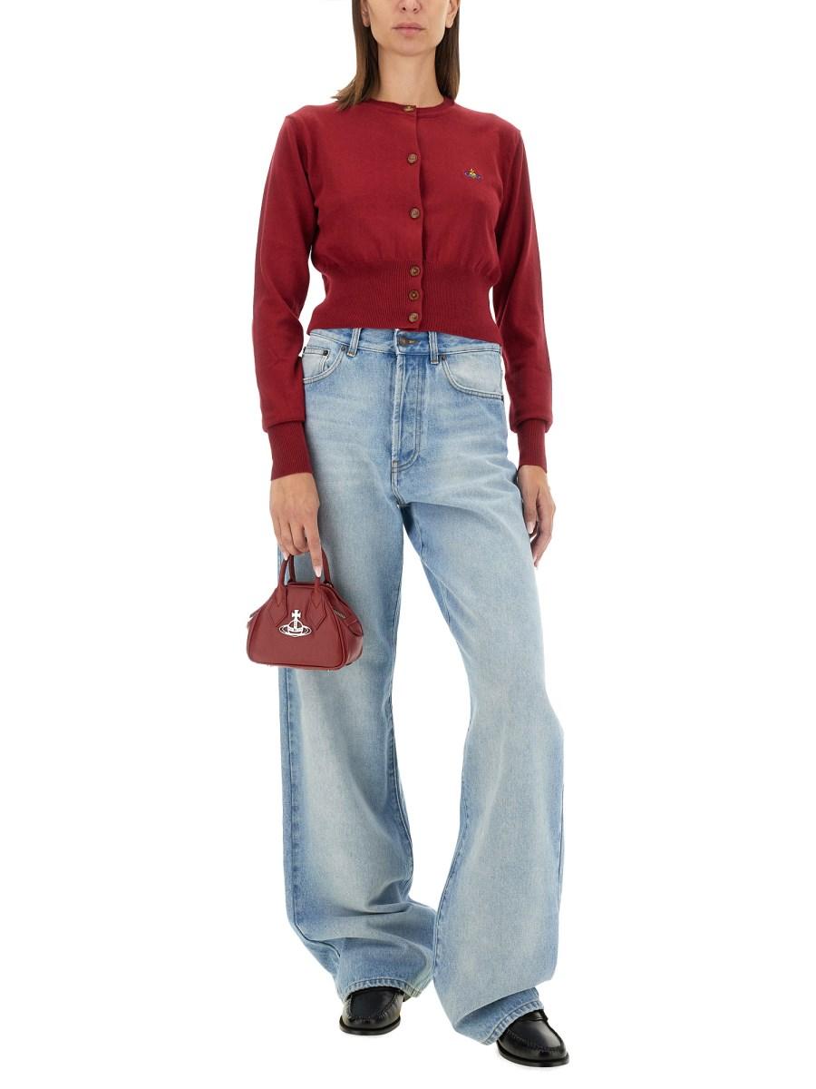 VIVIENNE WESTWOOD CARDIGAN CROPPED BEA IN MISTO CASHMERE