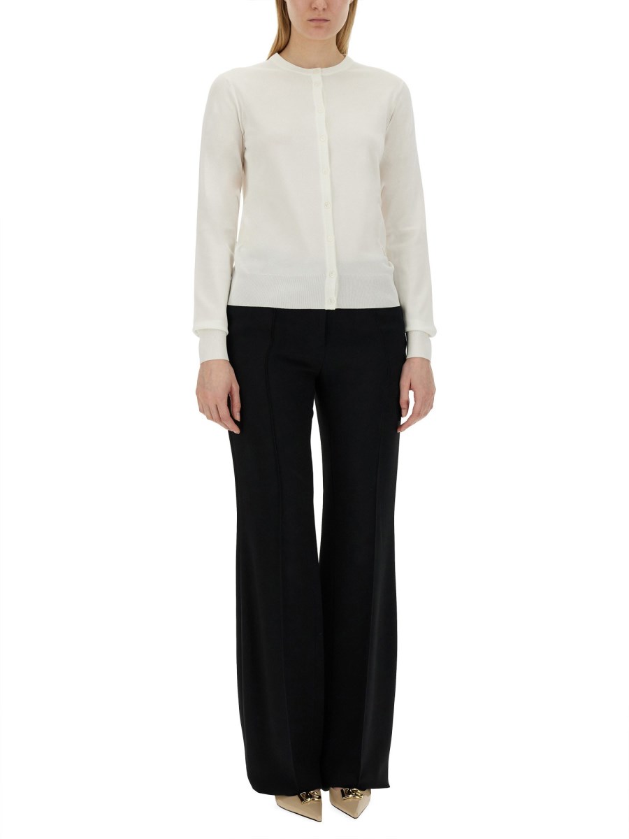 DOLCE & GABBANA CARDIGAN IN CASHMERE E SETA CON INTARSI IN PIZZO