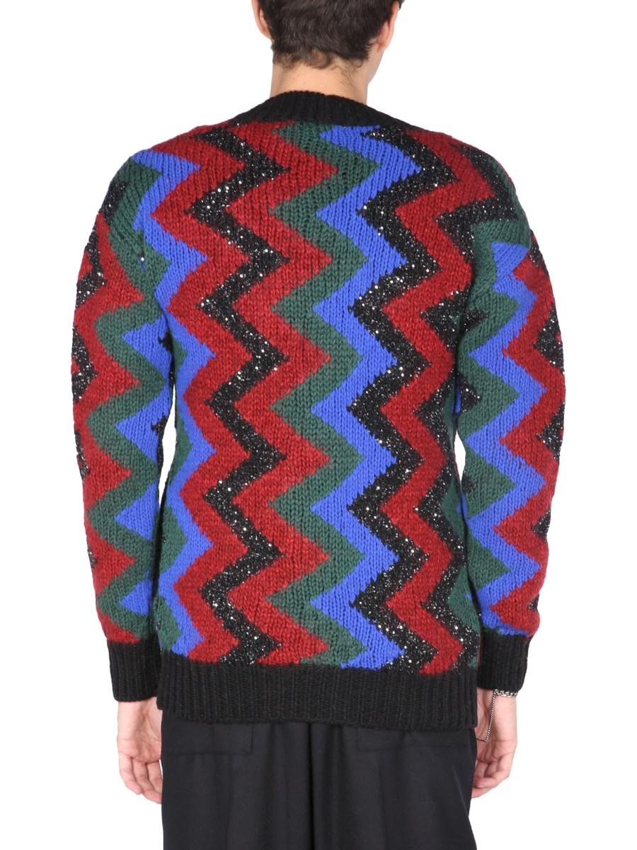 SAINT LAURENT CARDIGAN IN JACQUARD DI MISTO MOHAIR CON PAILLETTES