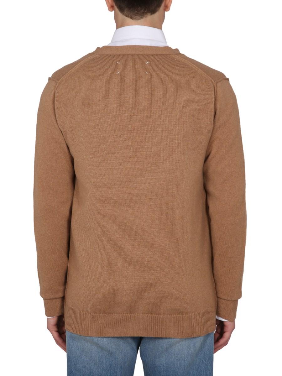 MAISON MARGIELA CARDIGAN IN JERSEY LAVORATO A MAGLIA