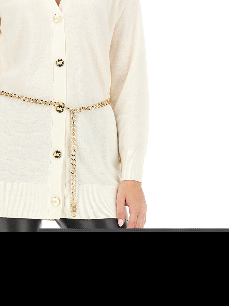 MICHAEL BY MICHAEL KORS CARDIGAN IN MAGLIA DI LANA CON CINTURA