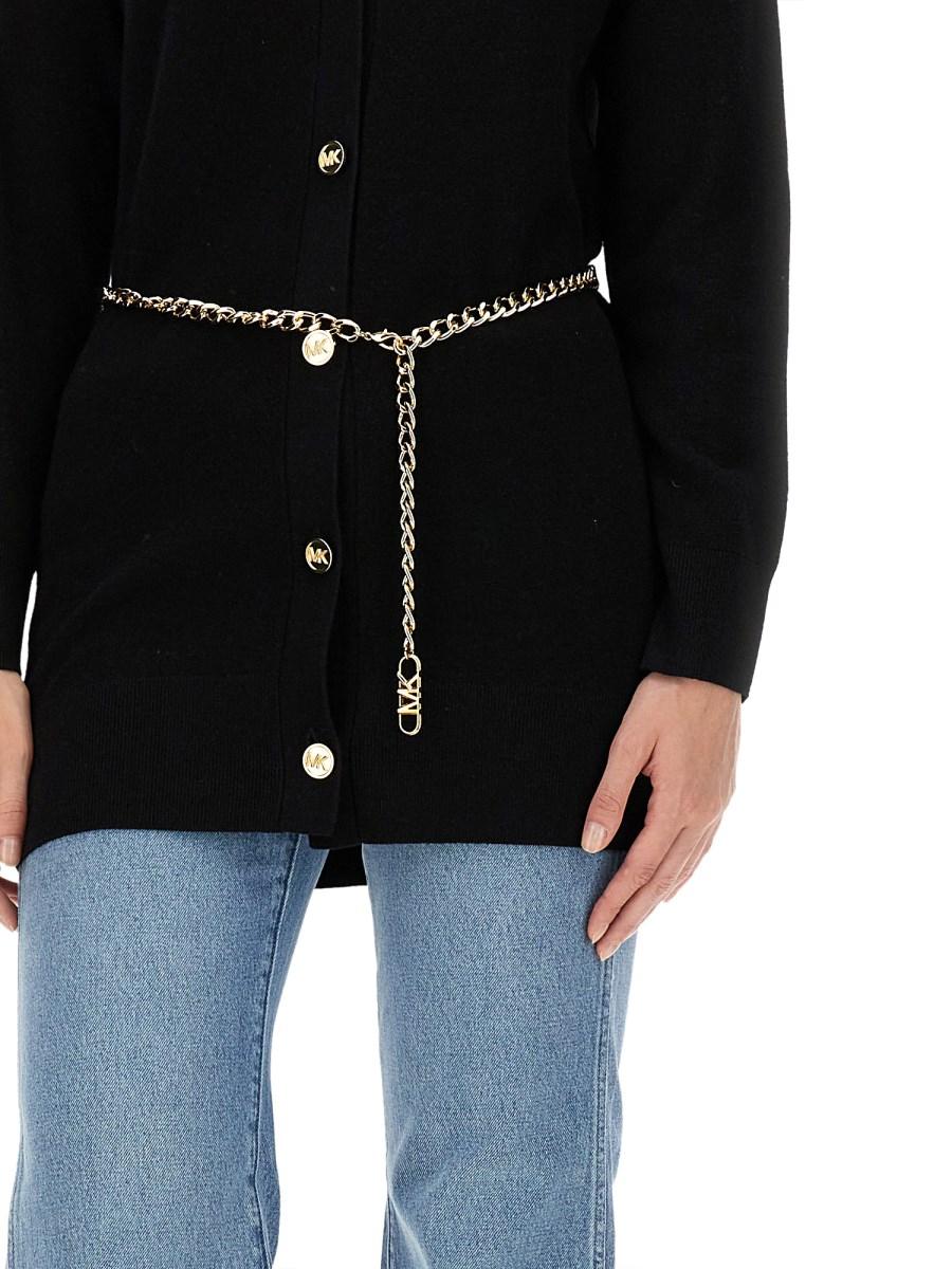 MICHAEL BY MICHAEL KORS CARDIGAN IN MAGLIA DI LANA CON CINTURA
