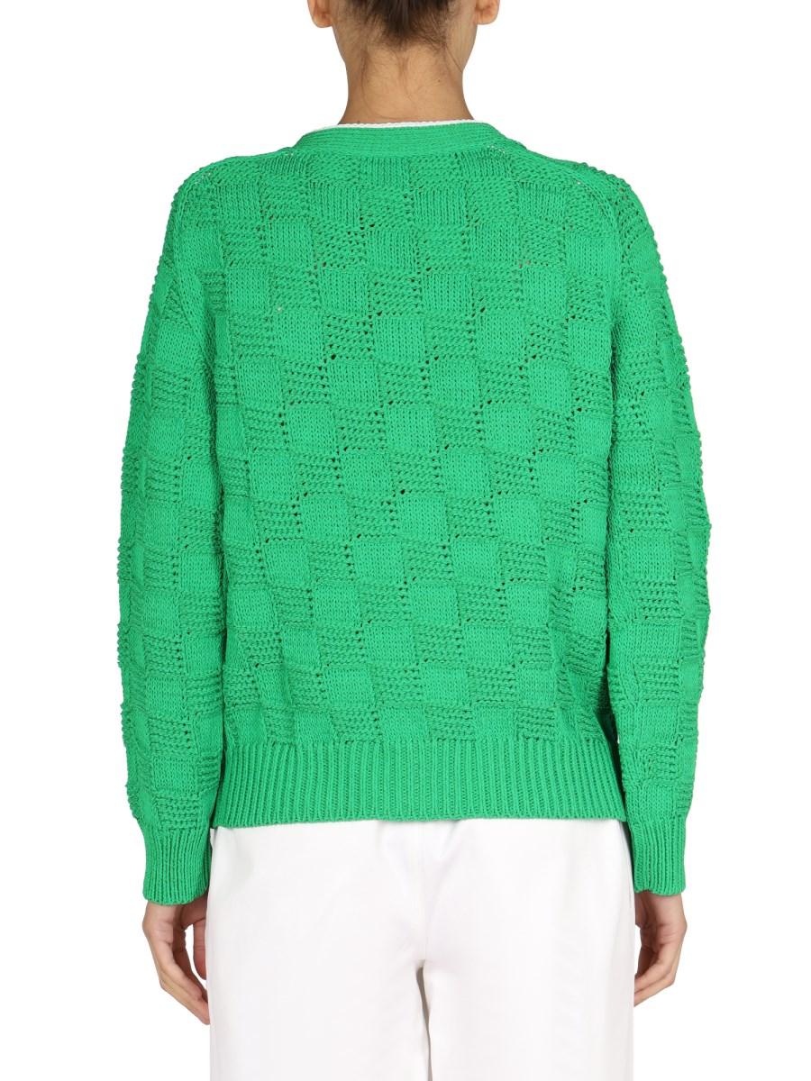 BOTTEGA VENETA CARDIGAN IN MISTO COTONE CON MOTIVO INTRECCIATO
