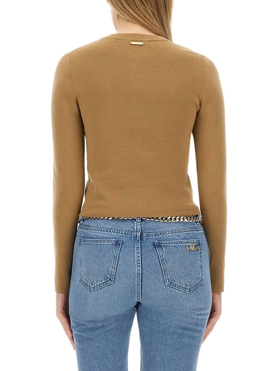 MICHAEL BY MICHAEL KORS CARDIGAN IN MISTO LANA MERINO