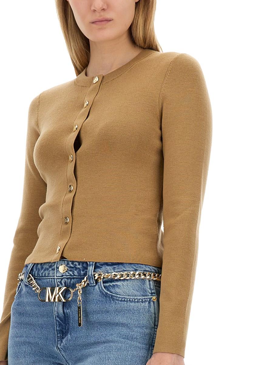 MICHAEL BY MICHAEL KORS CARDIGAN IN MISTO LANA MERINO