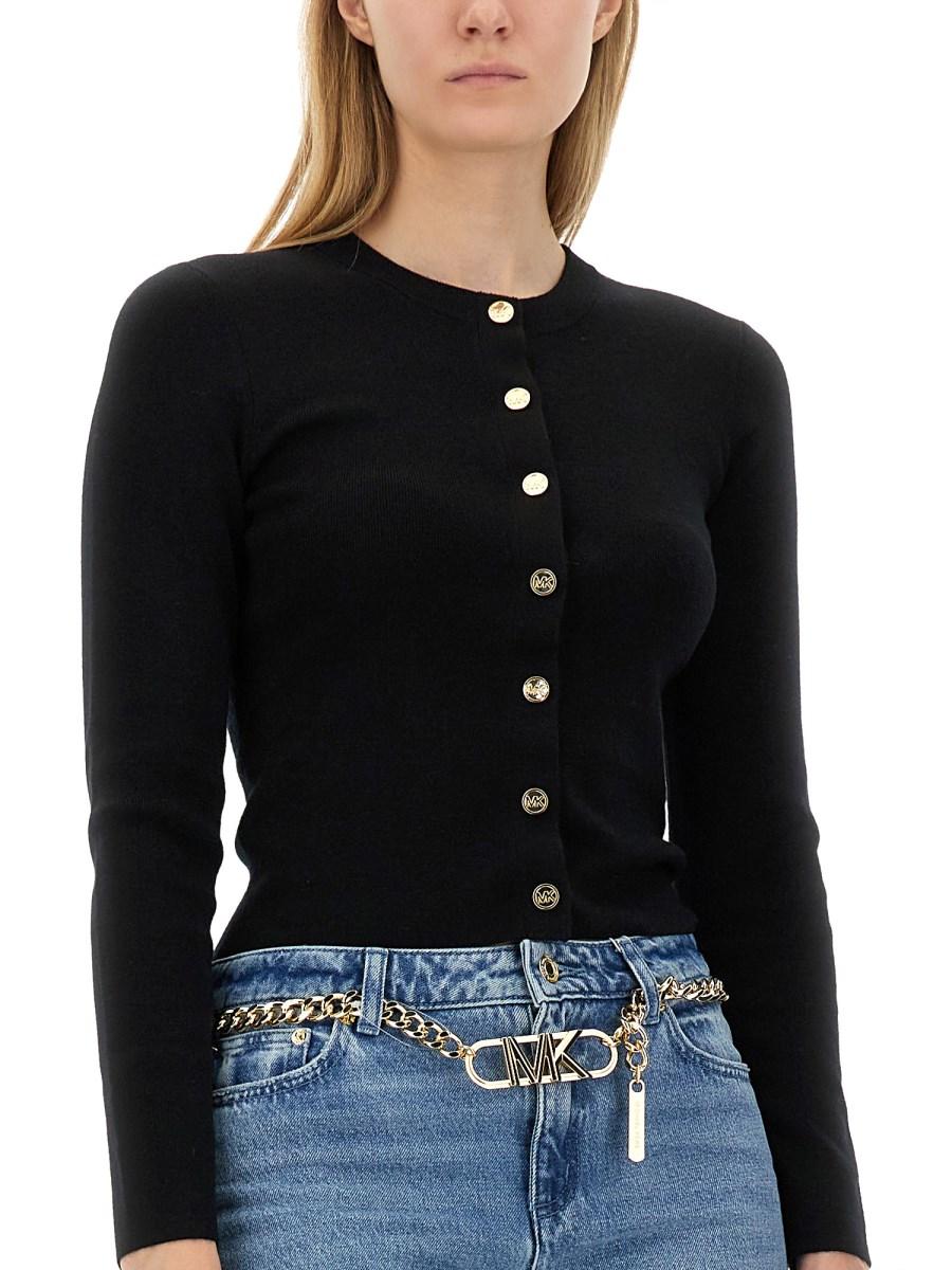 MICHAEL BY MICHAEL KORS CARDIGAN IN MISTO LANA MERINO