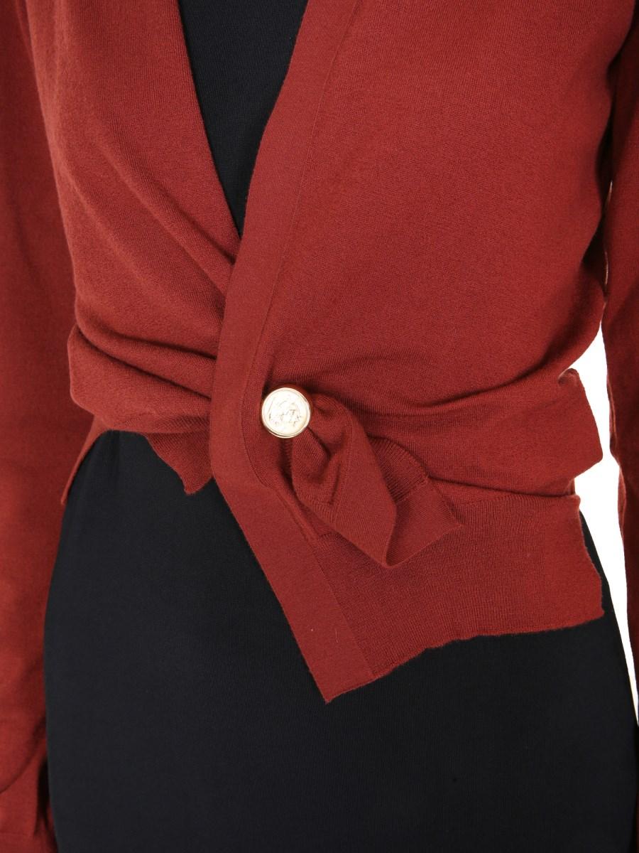 BOTTEGA VENETA CARDIGAN SCOLLO A V IN CASHMERE CON ANELLO
