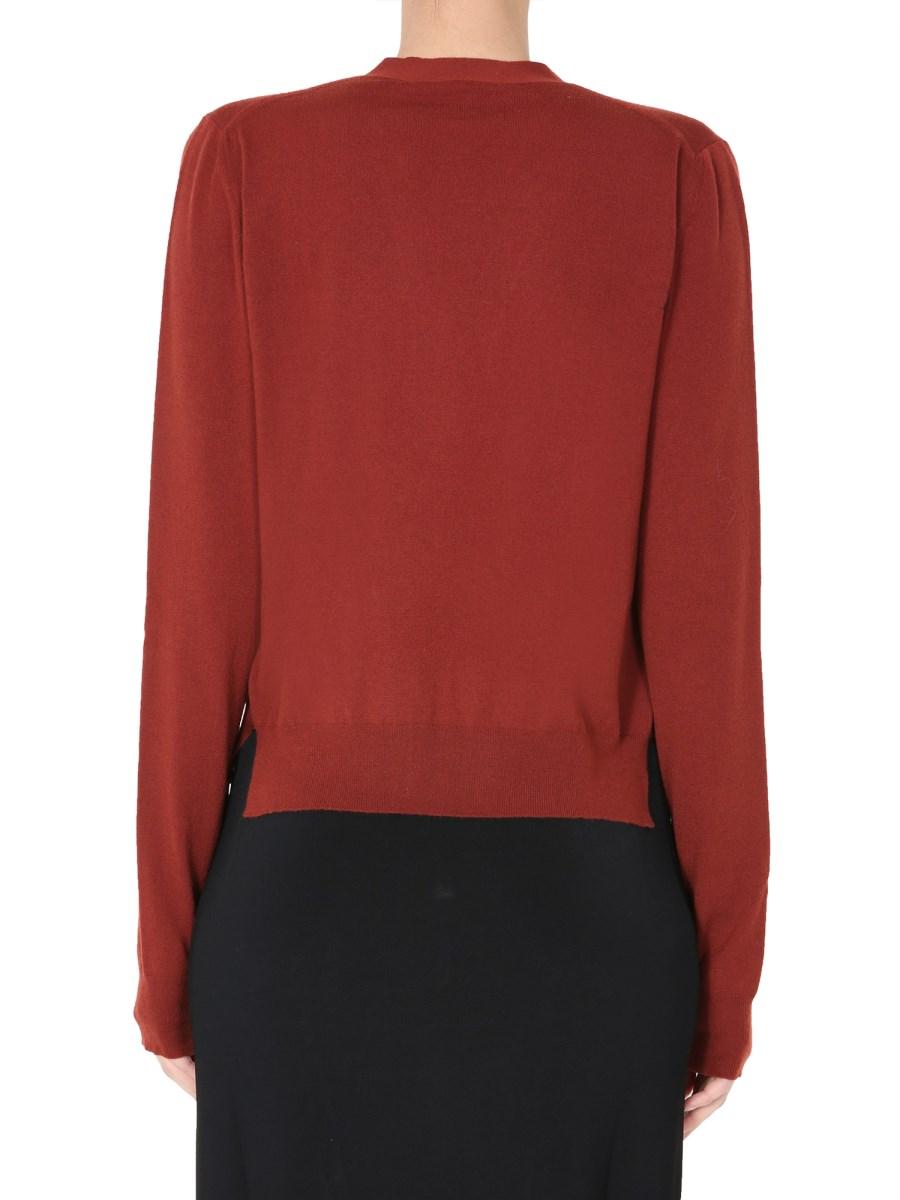 BOTTEGA VENETA CARDIGAN SCOLLO A V IN CASHMERE CON ANELLO