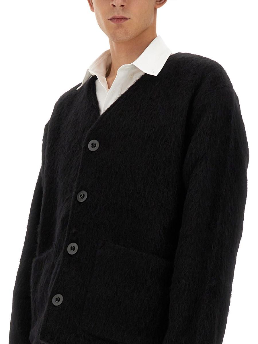 OUR LEGACY CARDIGAN SCOLLO A V IN MISTO LANA E ALPACA
