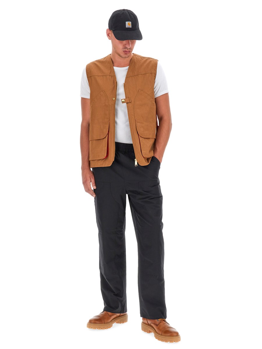 CARHARTT WIP GILET IN CANVAS CON LOGO