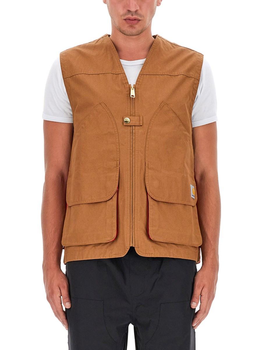 CARHARTT WIP GILET IN CANVAS CON LOGO
