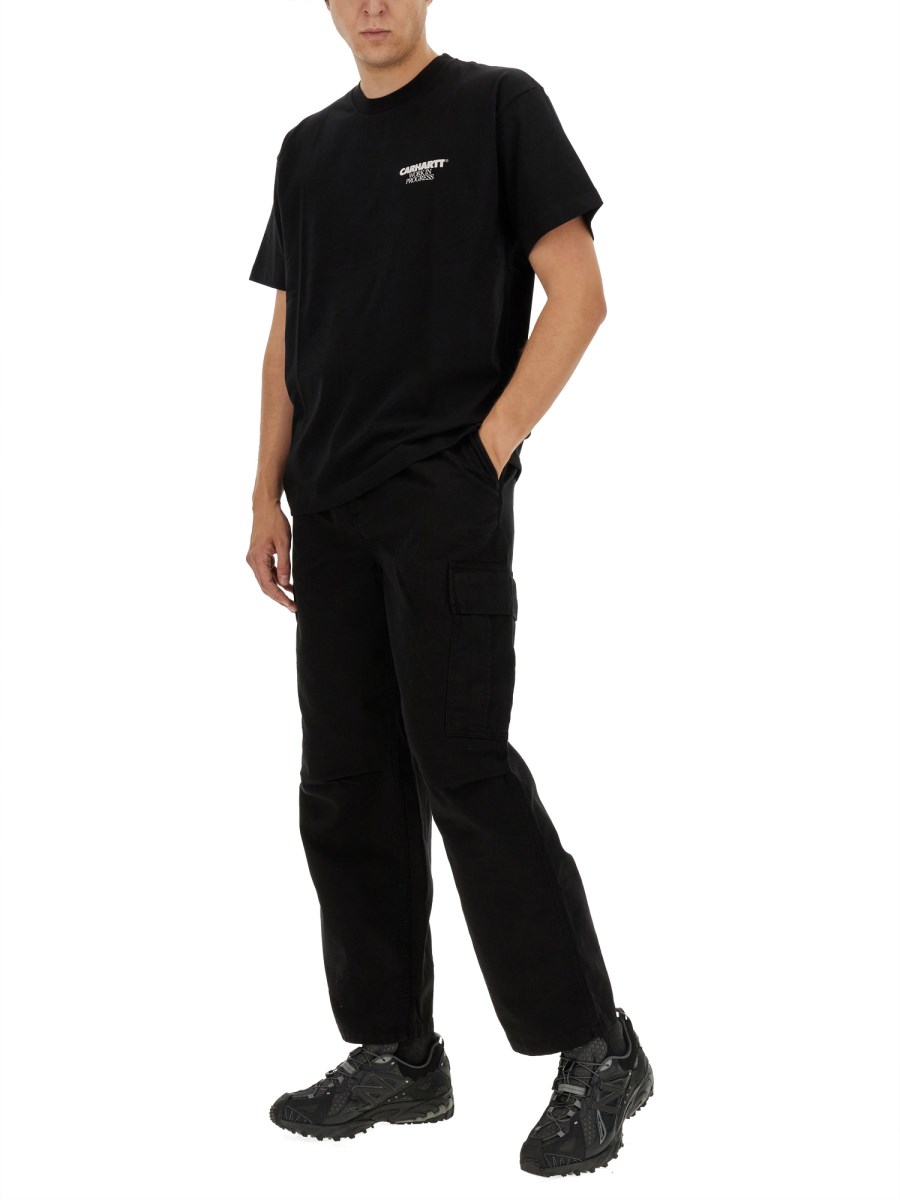 CARHARTT WIP T-SHIRT CON LOGO IN JERSEY DI COTONE