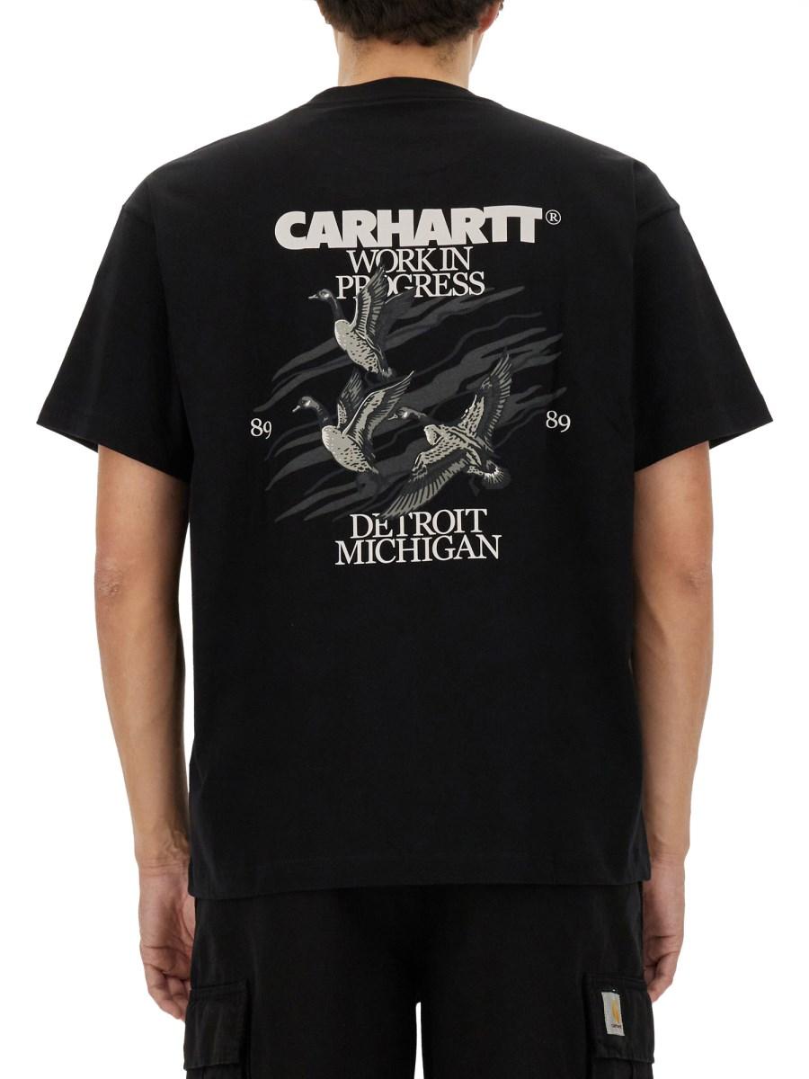 CARHARTT WIP T-SHIRT CON LOGO IN JERSEY DI COTONE