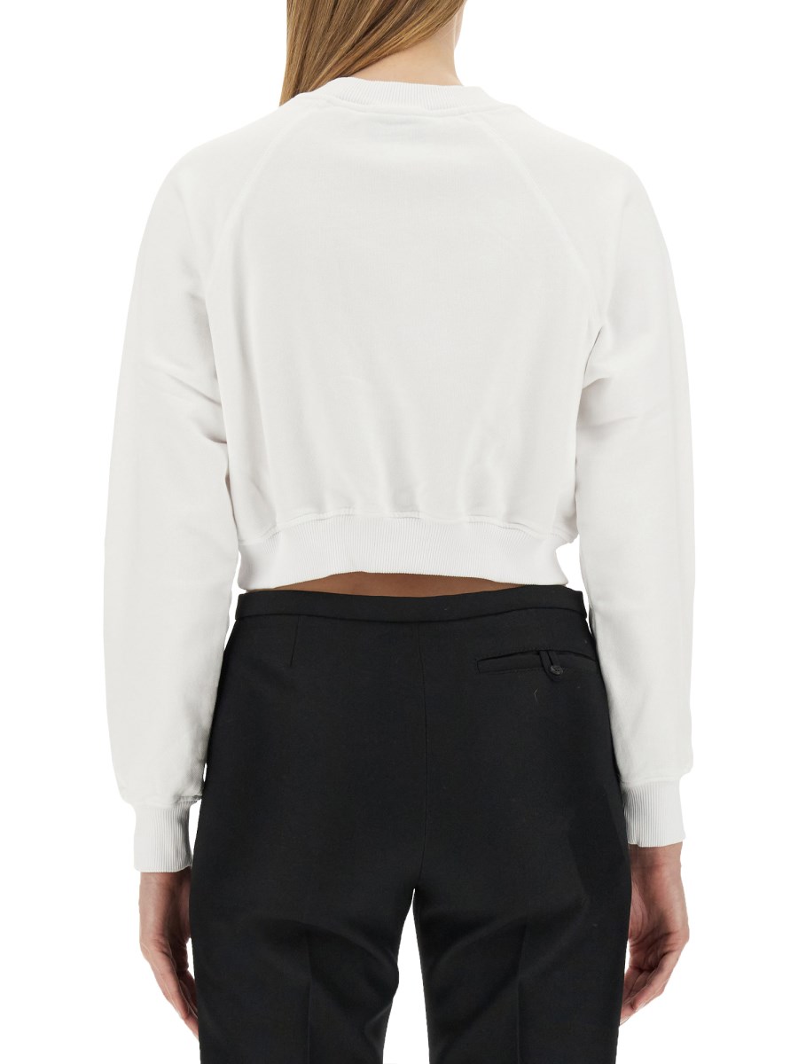 CASABLANCA FELPA CROPPED CON LOGO IN COTONE