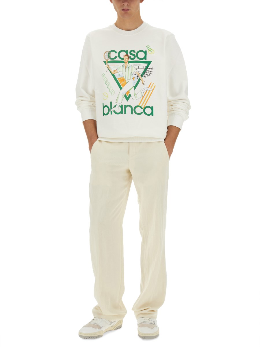 CASABLANCA FELPA IN COTONE CON LOGO