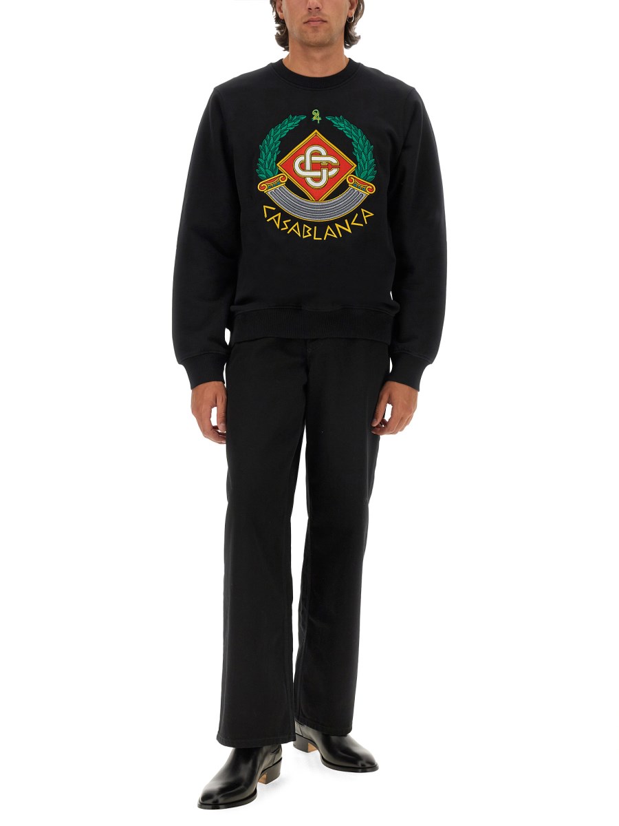 CASABLANCA FELPA IN COTONE CON LOGO