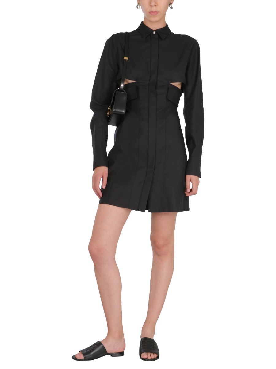 GIVENCHY CHEMISIER CON INSERTI GRAFICI IN PIQUE DI COTONE TESTURIZZATO
