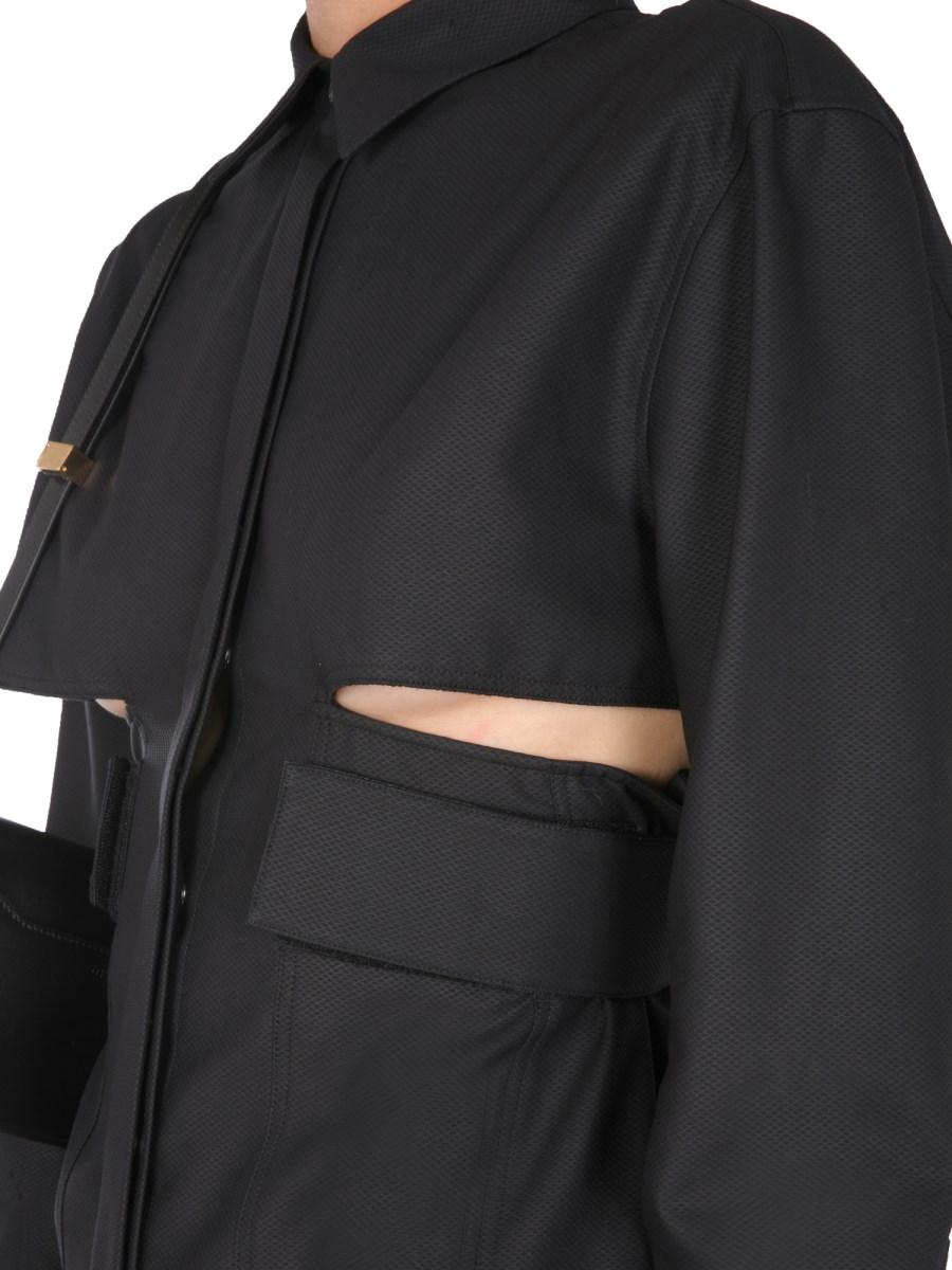 GIVENCHY CHEMISIER CON INSERTI GRAFICI IN PIQUE DI COTONE TESTURIZZATO