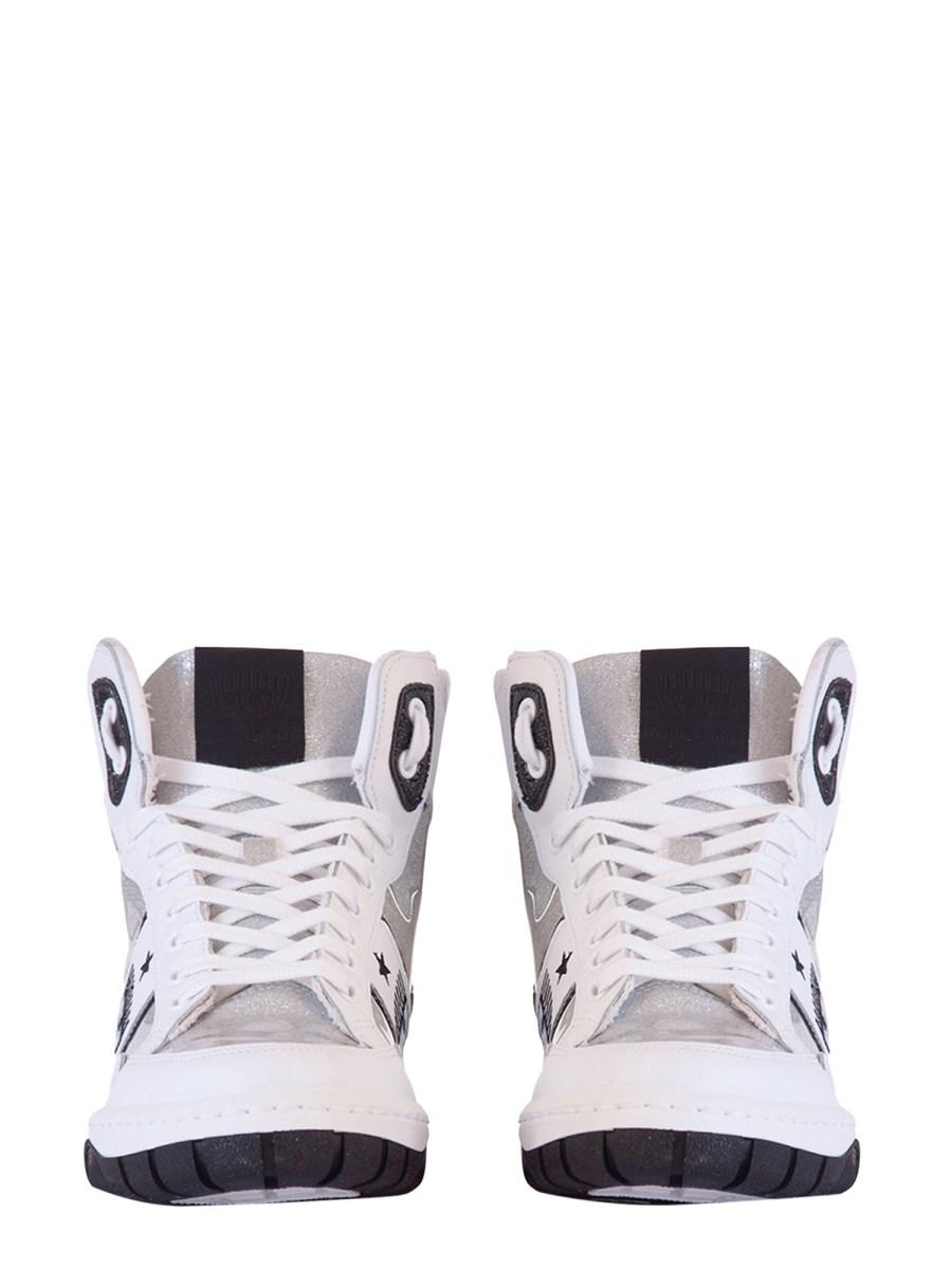 CHIARA FERRAGNI SNEAKER ALTA LOGOMANIA IN PELLE