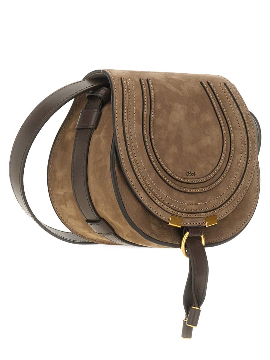CHLOE' BORSA A SPALLA MARCIE MINI IN SUEDE