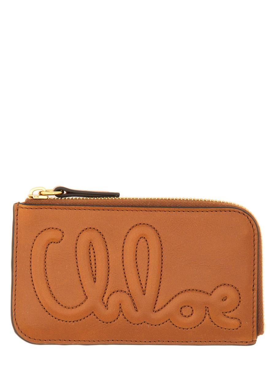 CHLOE' PORTAFOGLIO "C CHLOÉ" SMALL IN PELLE CON ZIP