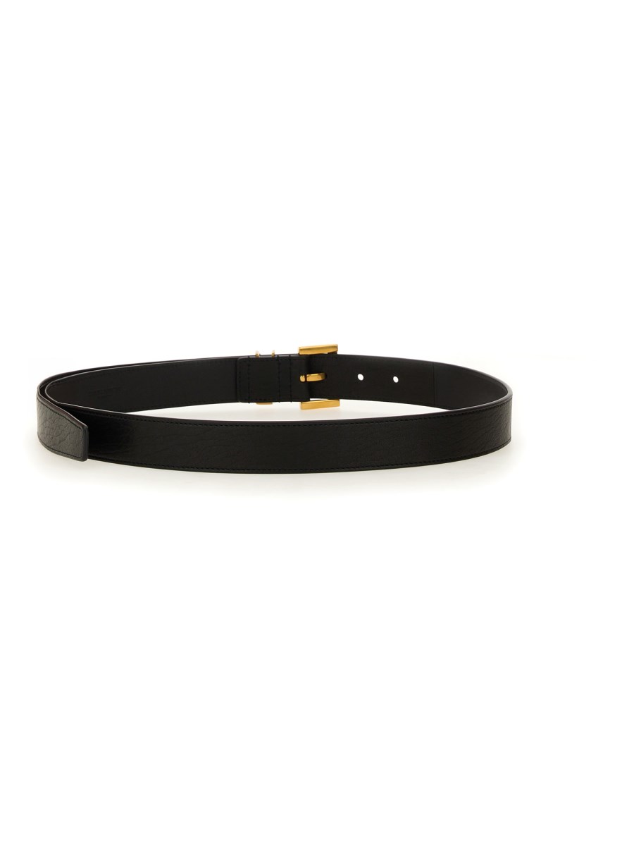 SAINT LAURENT CINTURA CASSANDRE IN PELLE DI AGNELLO MARTELLATA