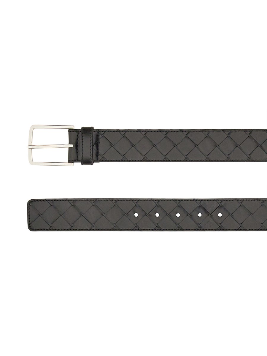 BOTTEGA VENETA CINTURA IN PELLE CON MOTIVO INTRECCIATO
