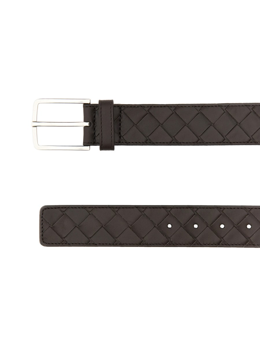 BOTTEGA VENETA CINTURA IN PELLE CON MOTIVO INTRECCIATO