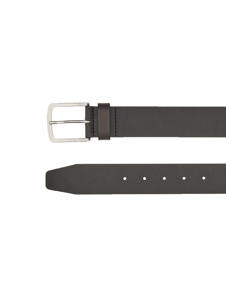 BOSS CINTURA JOR-V_SZ40 IN PELLE CON FIBBIA QUADRATA E LOGO INCISO