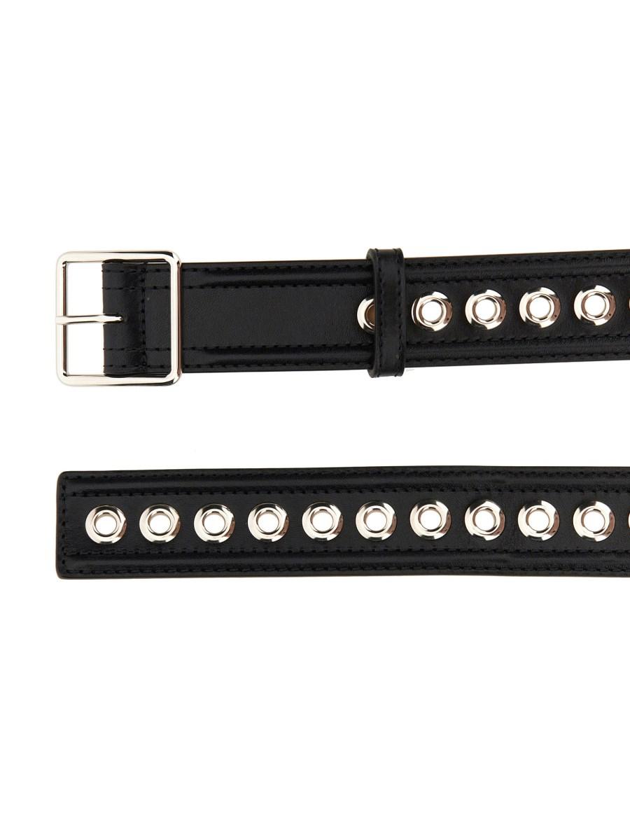 ALEXANDER McQUEEN CINTURA MEDIA IN PELLE CON OCCHIELLI