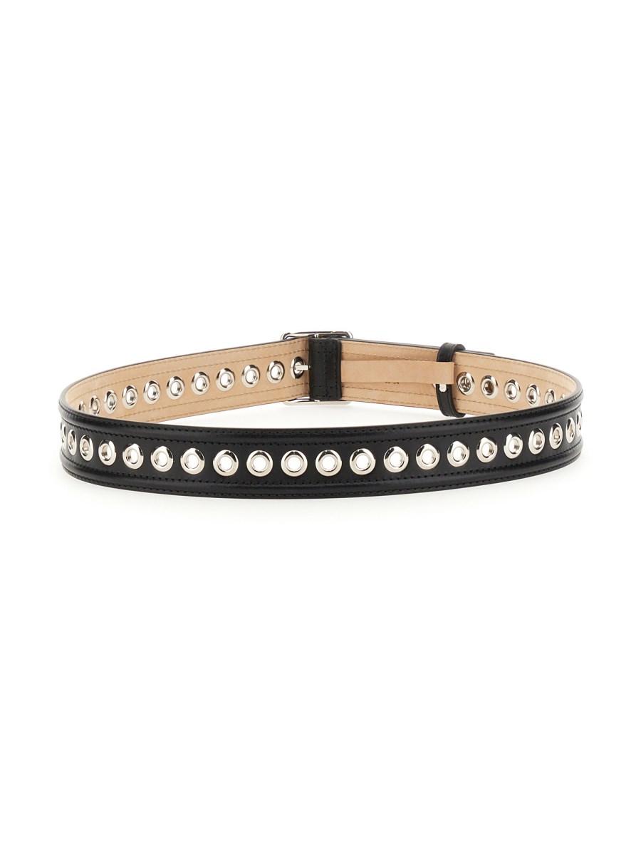 ALEXANDER McQUEEN CINTURA MEDIA IN PELLE CON OCCHIELLI