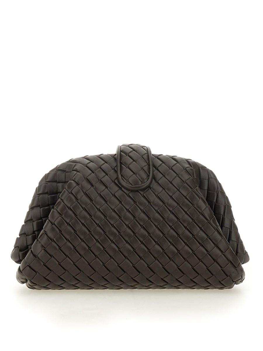 BOTTEGA VENETA CLUTCH MINI LAUREN 1980 CON CATENA IN PELLE CON MOTIVO INTRECCIATO