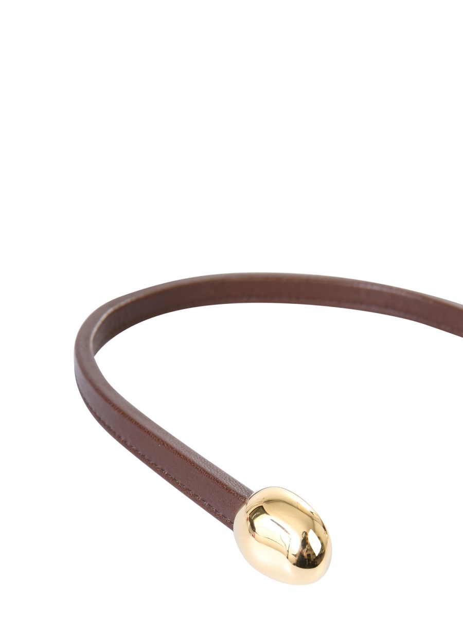 BOTTEGA VENETA COLLANA IN PELLE CON DETTAGLIO IN OTTONE