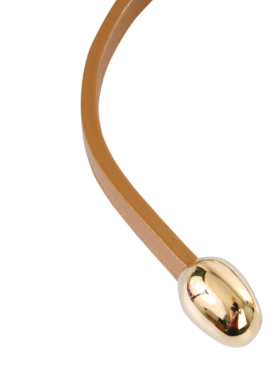 BOTTEGA VENETA COLLANA IN PELLE CON DETTAGLIO IN OTTONE