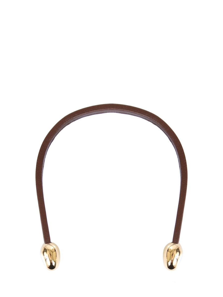 BOTTEGA VENETA COLLANA IN PELLE CON DETTAGLIO IN OTTONE