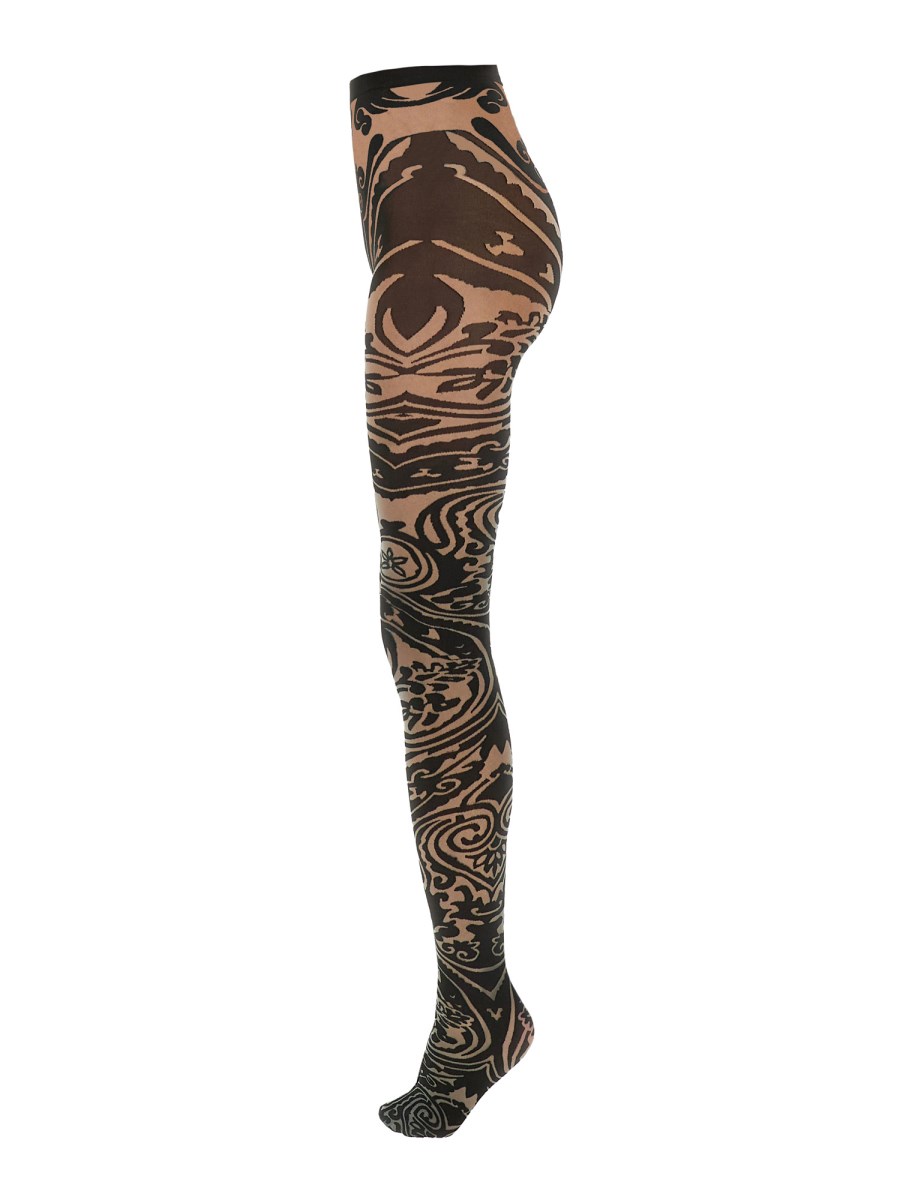 ETRO X WOLFORD COLLANT ETRO X WOLFORD IN NYLON CON MOTIVO PAISLEY TATTOO