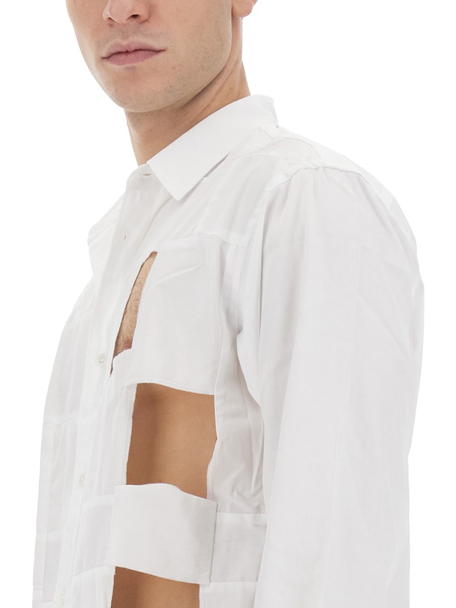 COMME DES GARCONS SHIRT CAMICIA CUT OUT