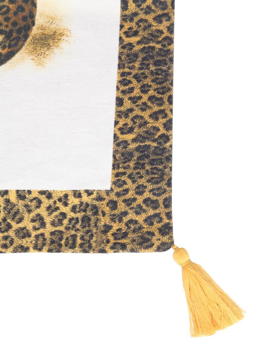 LES-OTTOMANS COPRICUSCINO IN COTONE CON STAMPA LA MENAGERIE OTTOMANE LEOPARD