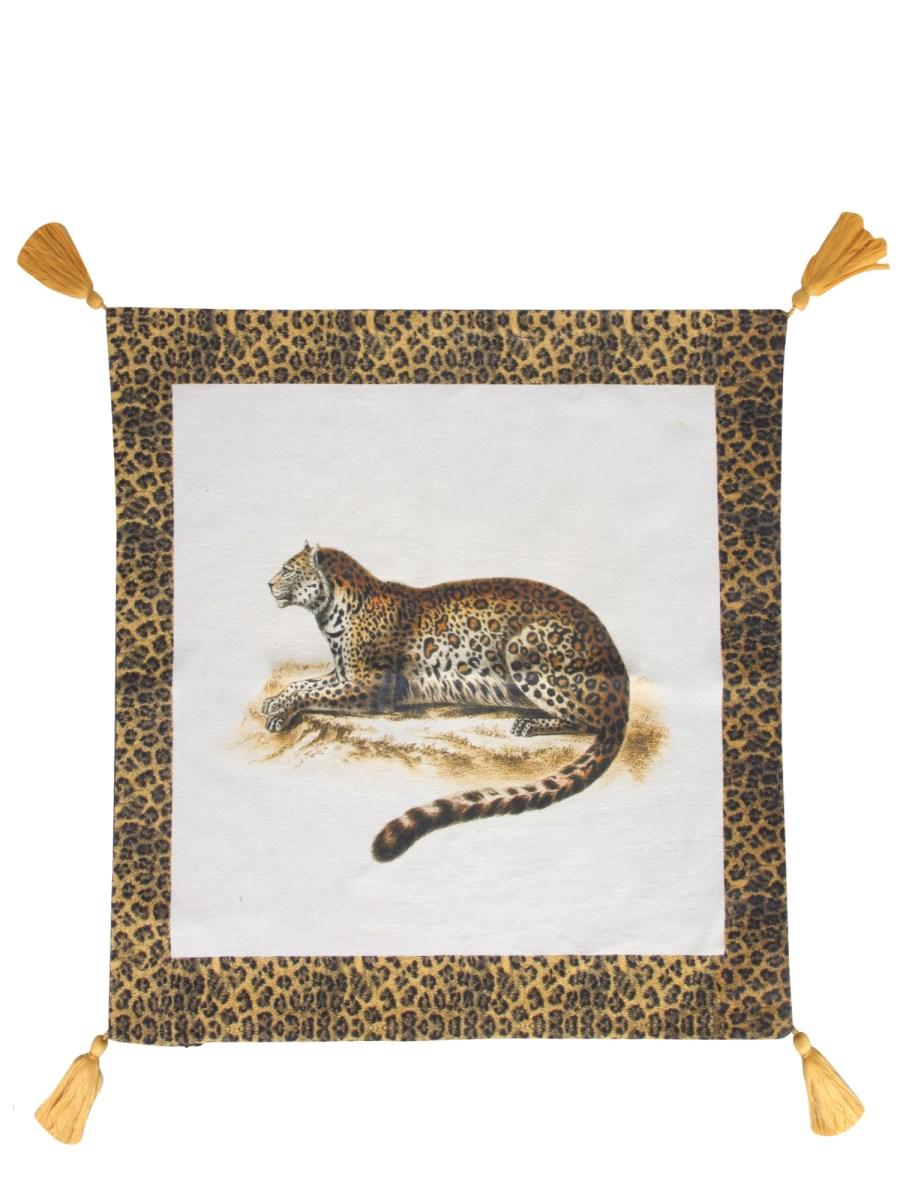 LES-OTTOMANS COPRICUSCINO IN COTONE CON STAMPA LA MENAGERIE OTTOMANE LEOPARD