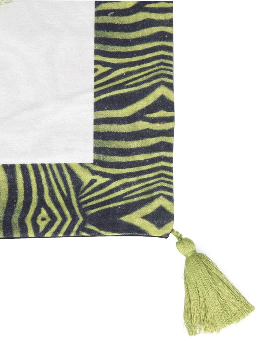 LES-OTTOMANS COPRICUSCINO IN COTONE CON STAMPA LA MENAGERIE OTTOMANE ZEBRA