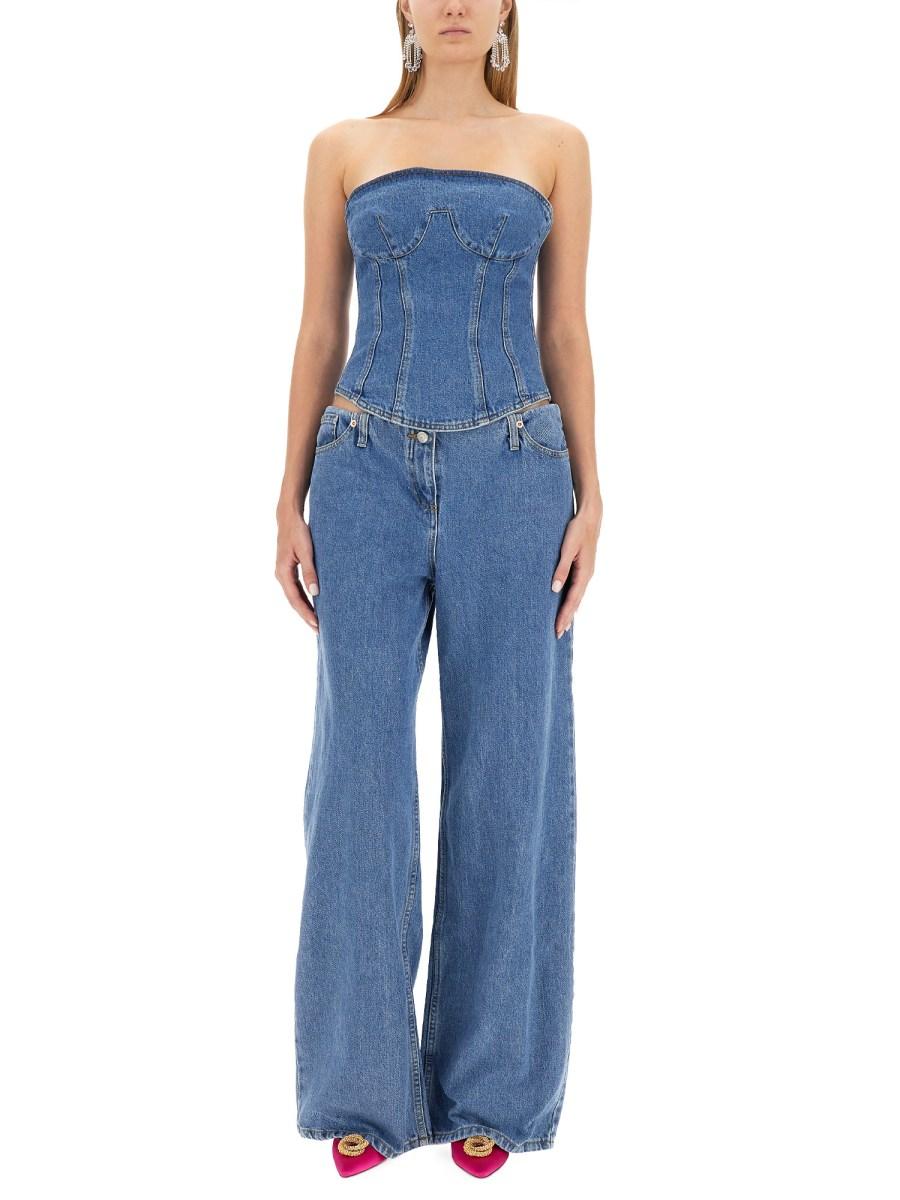 MAGDA BUTRYM CORSETTO SENZA SPALLINE IN DENIM DI COTONE