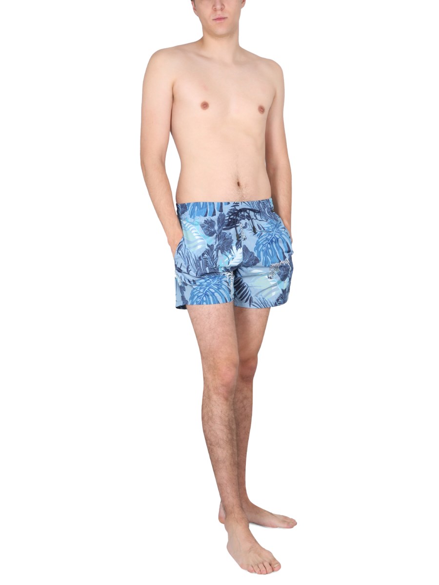 ETRO COSTUME BOXER IN MISTO COTONE CON MAXI STAMPA FLOREALE