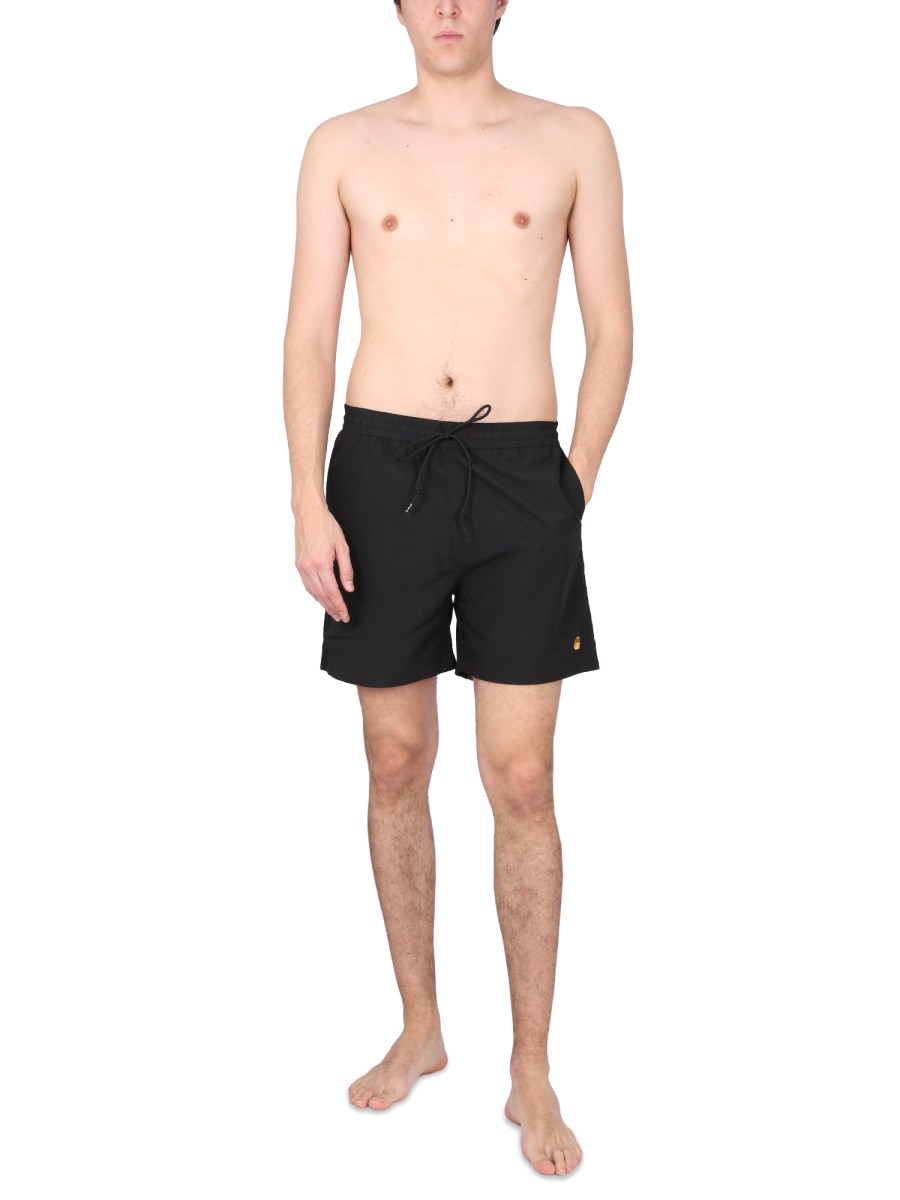 CARHARTT WIP COSTUME DA BAGNO IN NYLON CON RICAMO LOGO