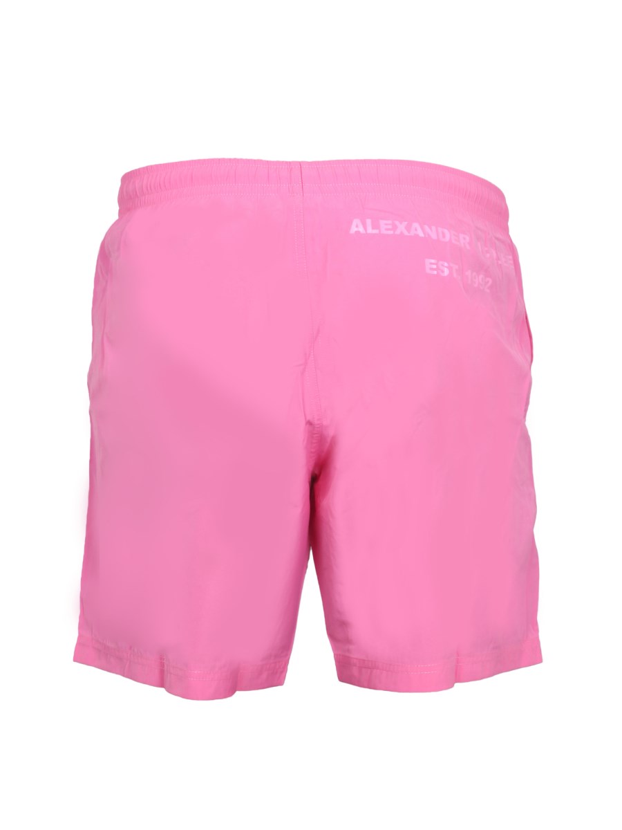 ALEXANDER McQUEEN COSTUME DA BAGNO IN NYLON CON STAMPA LOGO GRAFFITI ACQUARELLO