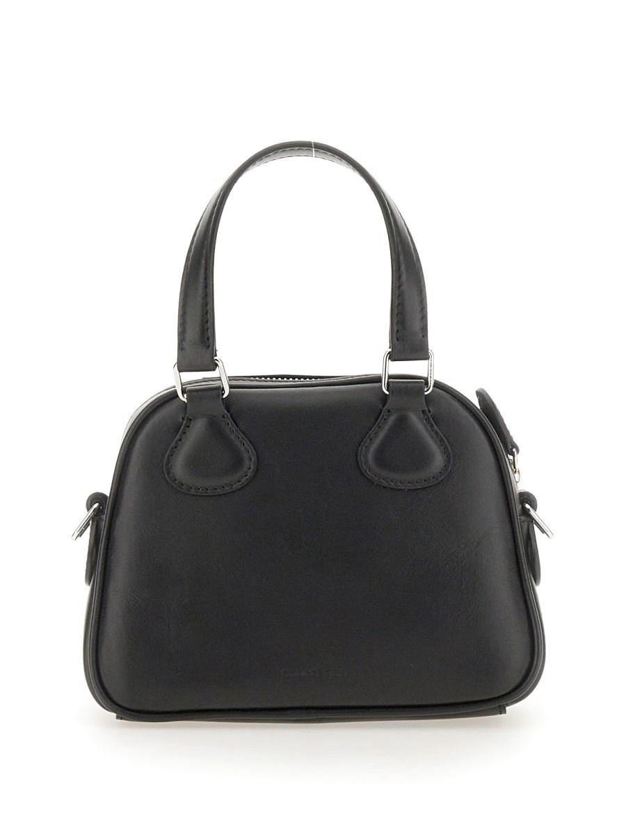 COURREGES BORSA BOWLING MINI IN PELLE