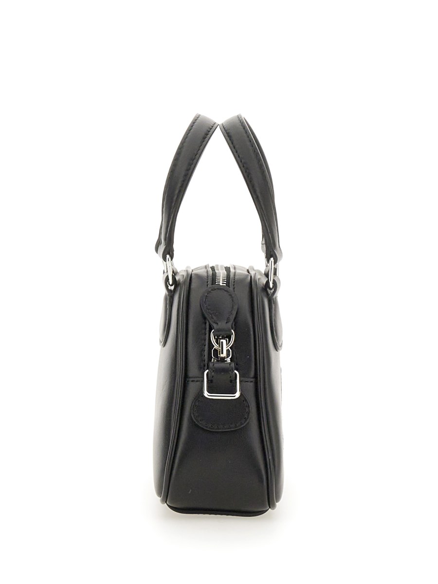 COURREGES BORSA BOWLING MINI IN PELLE