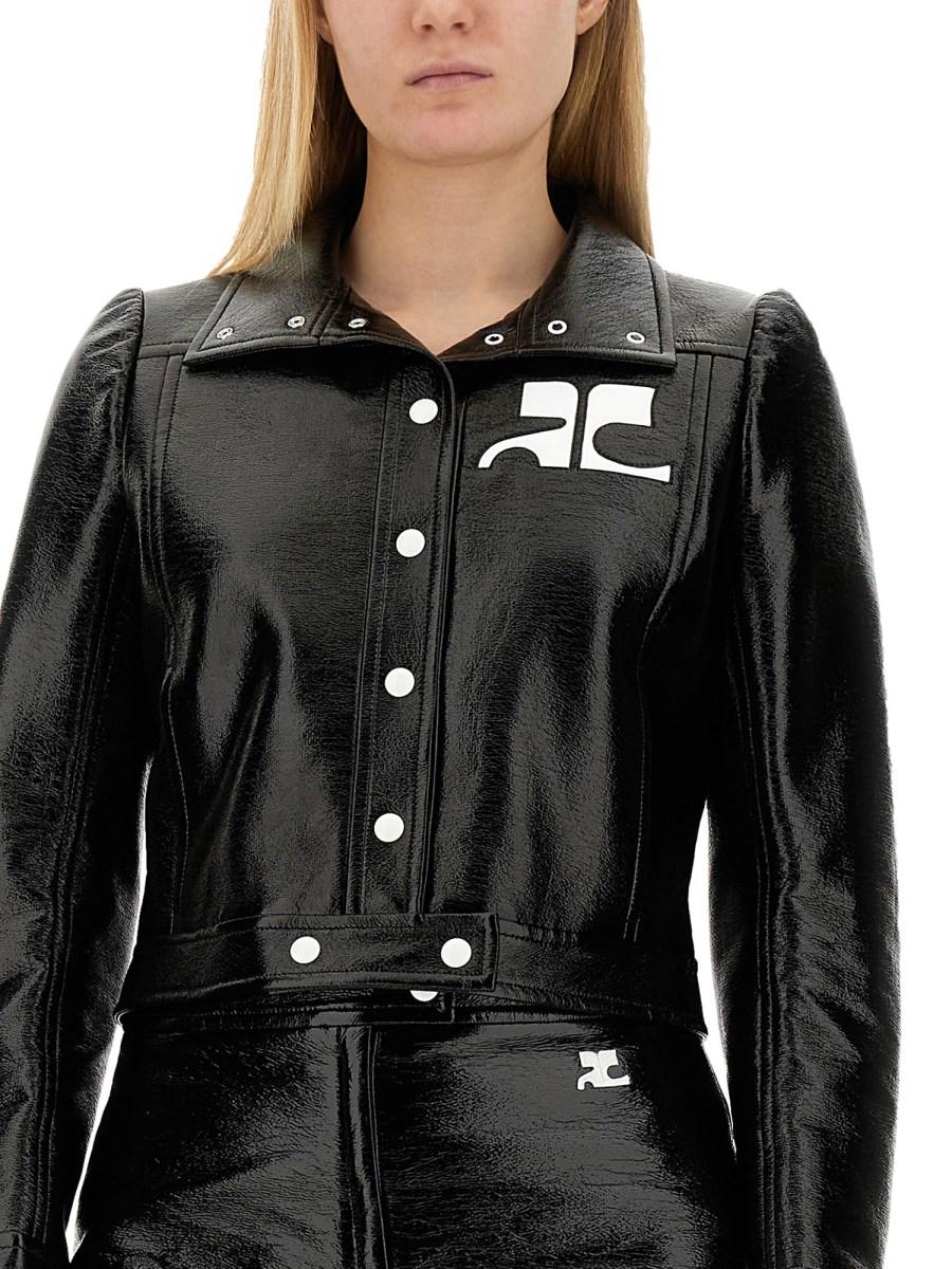 COURREGES GIACCA CROP CON LOGO