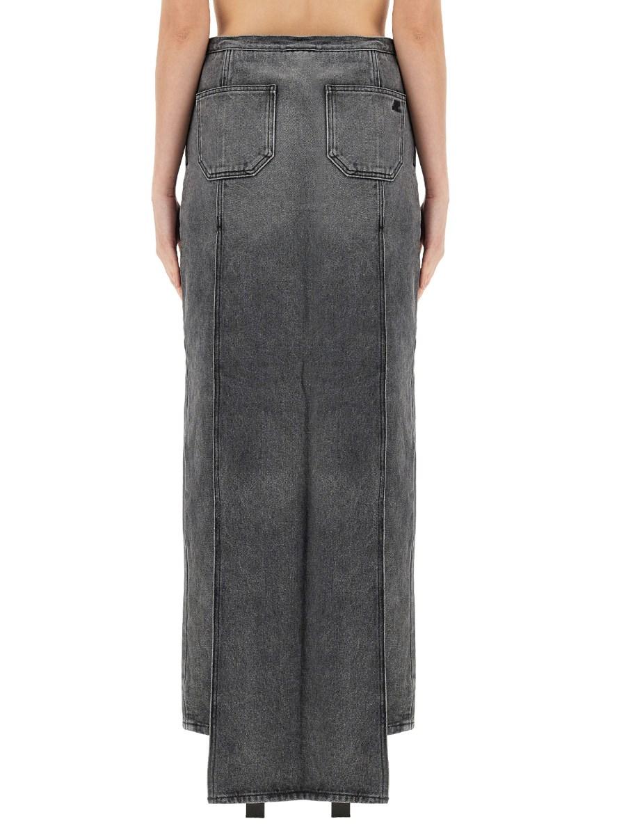 COURREGES GONNA IN DENIM DI COTONE